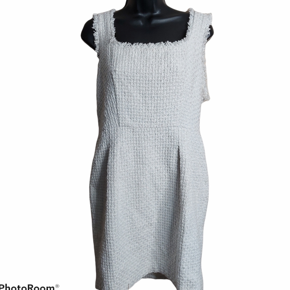 F Spoke Zac Posen midi dress Size 12 White and Silver